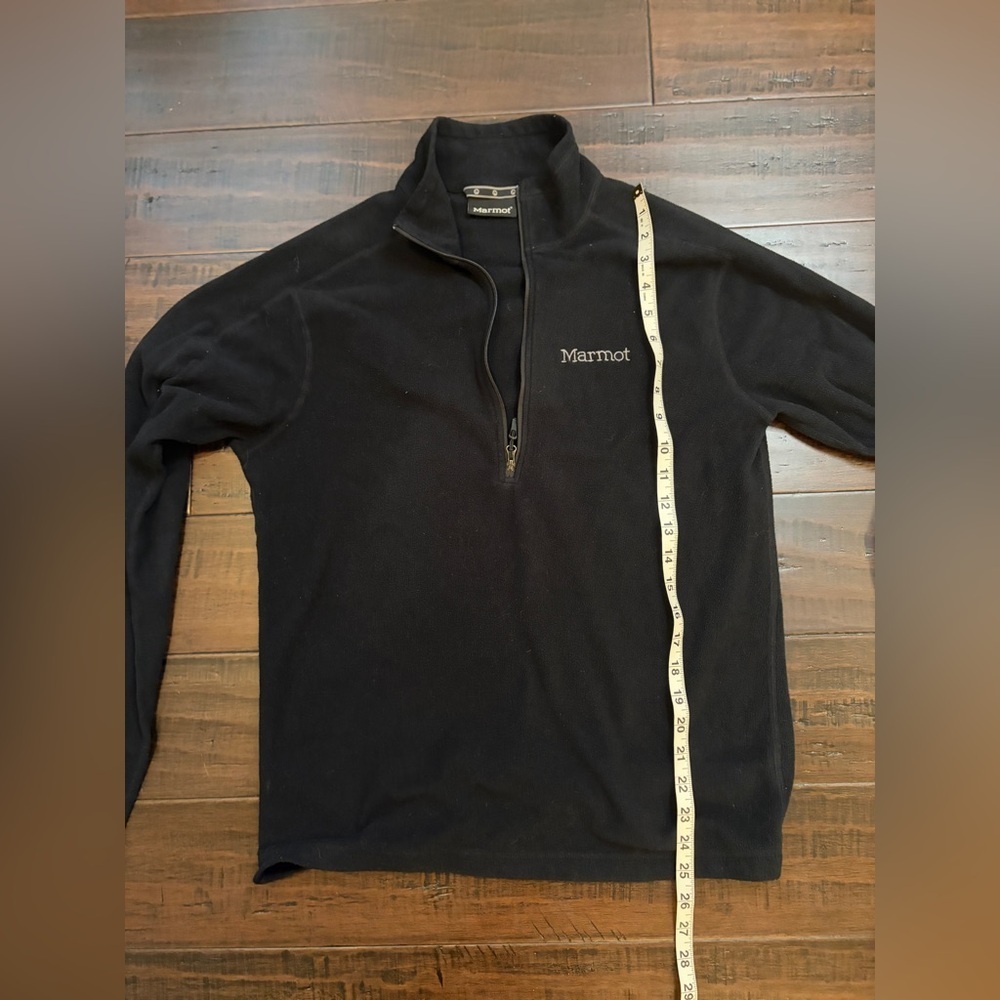 Marmot Men's Black fleece quarter zip Jacket - Picture 3 of 6